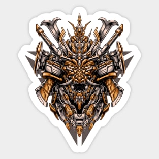 Great Skull Samurai Mecha Illustration 3 Sticker